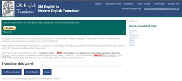 Translate Modern English To Old English Today